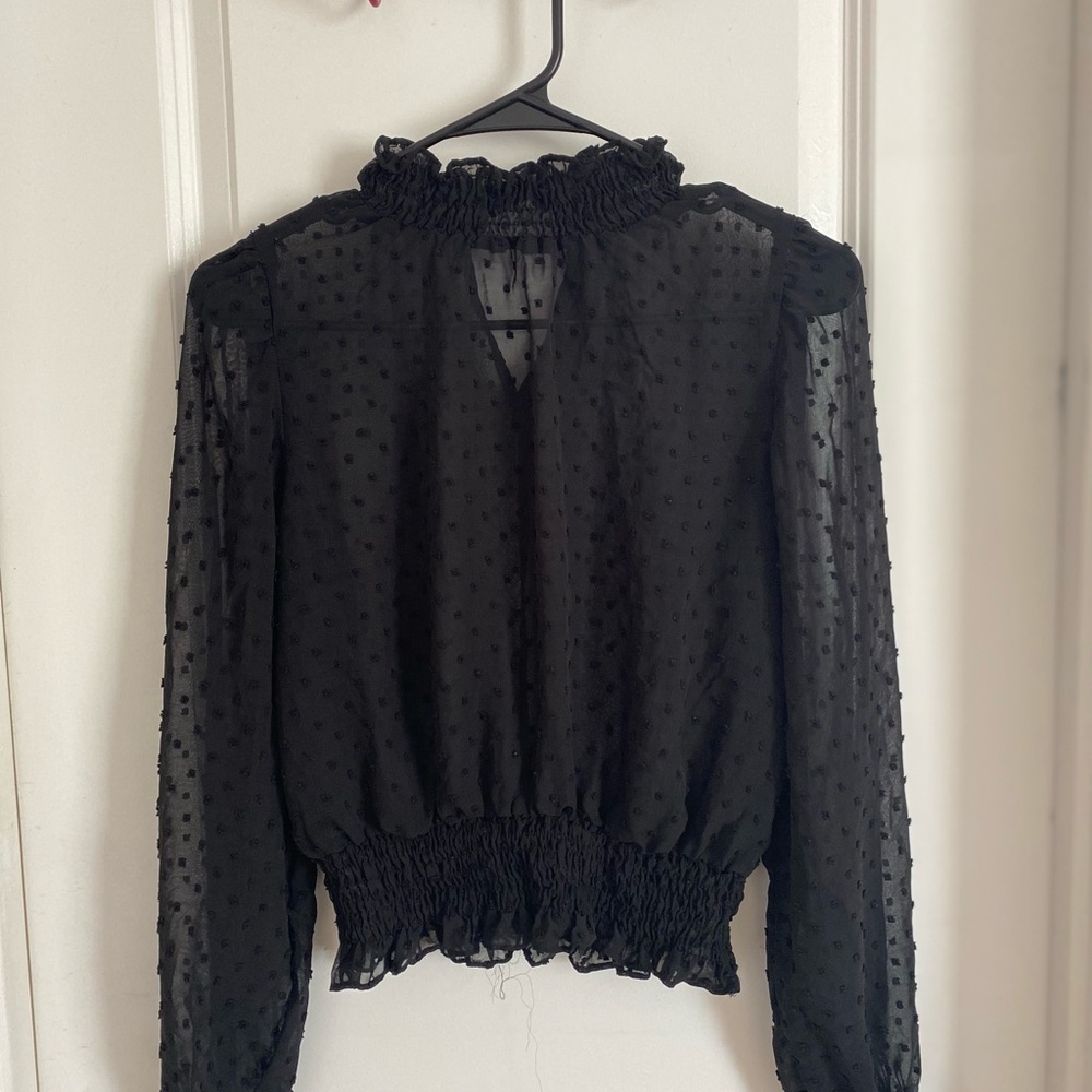 Elegant Black Sheer Women's Top